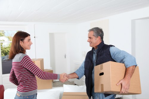 Boxes and seasonal items arranged in Southhornchurch storage