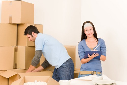 Organised boxes and belongings for student storage in Southhornchurch